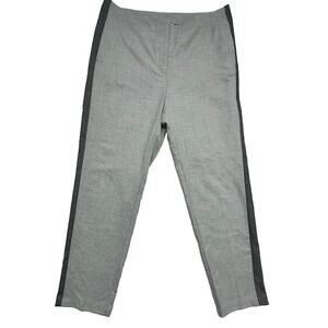 J Jill Womens Size 12 Heather Gray Tuxedo Stripe Pant Career Workwear